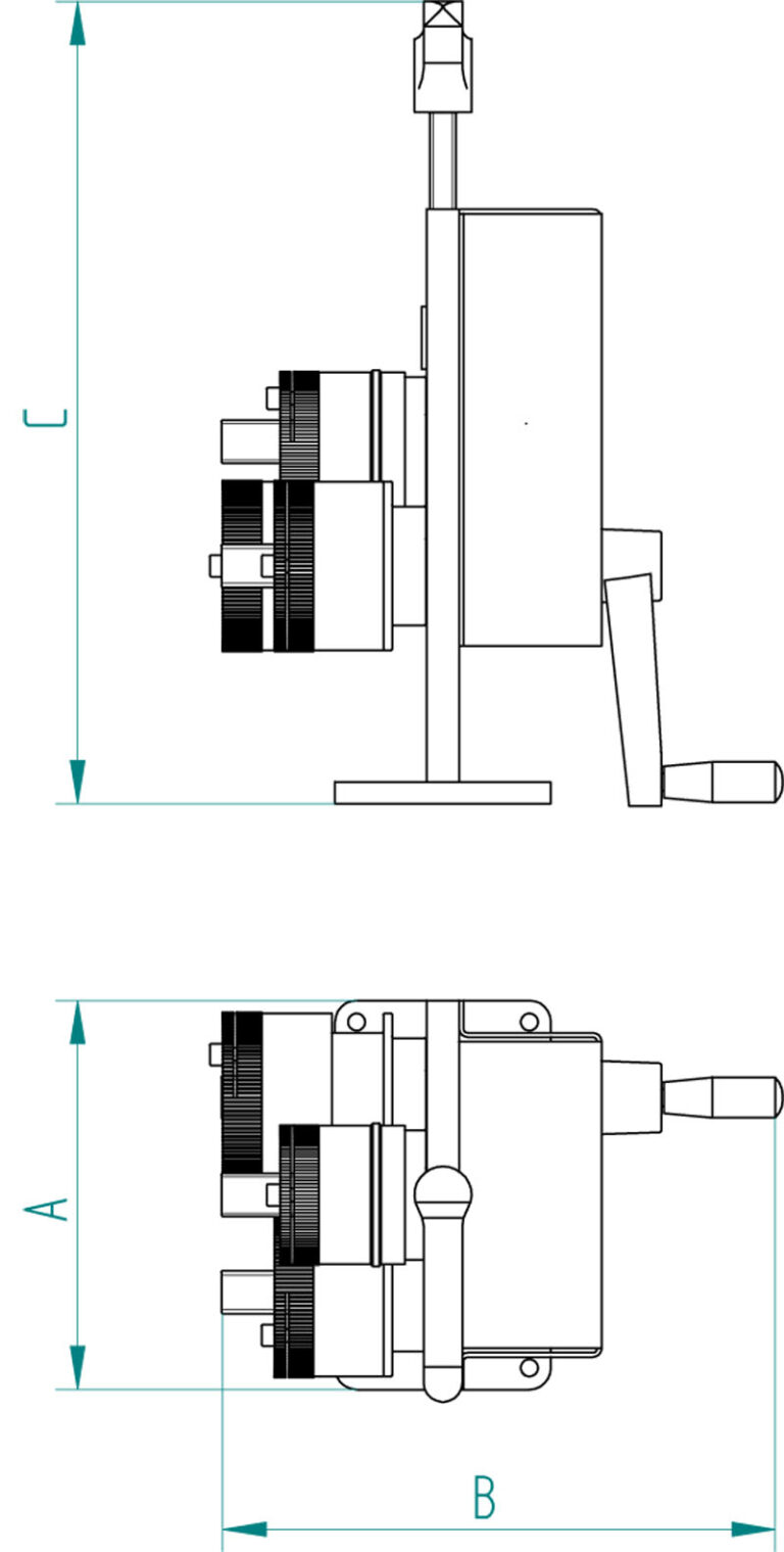 IT122 · Curvadora manual · Plano de dimensiones