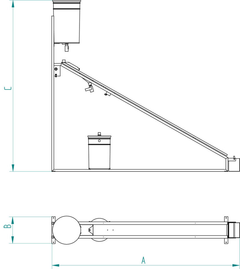 IT117 · Cargador manual de desecante · Plano de dimensiones