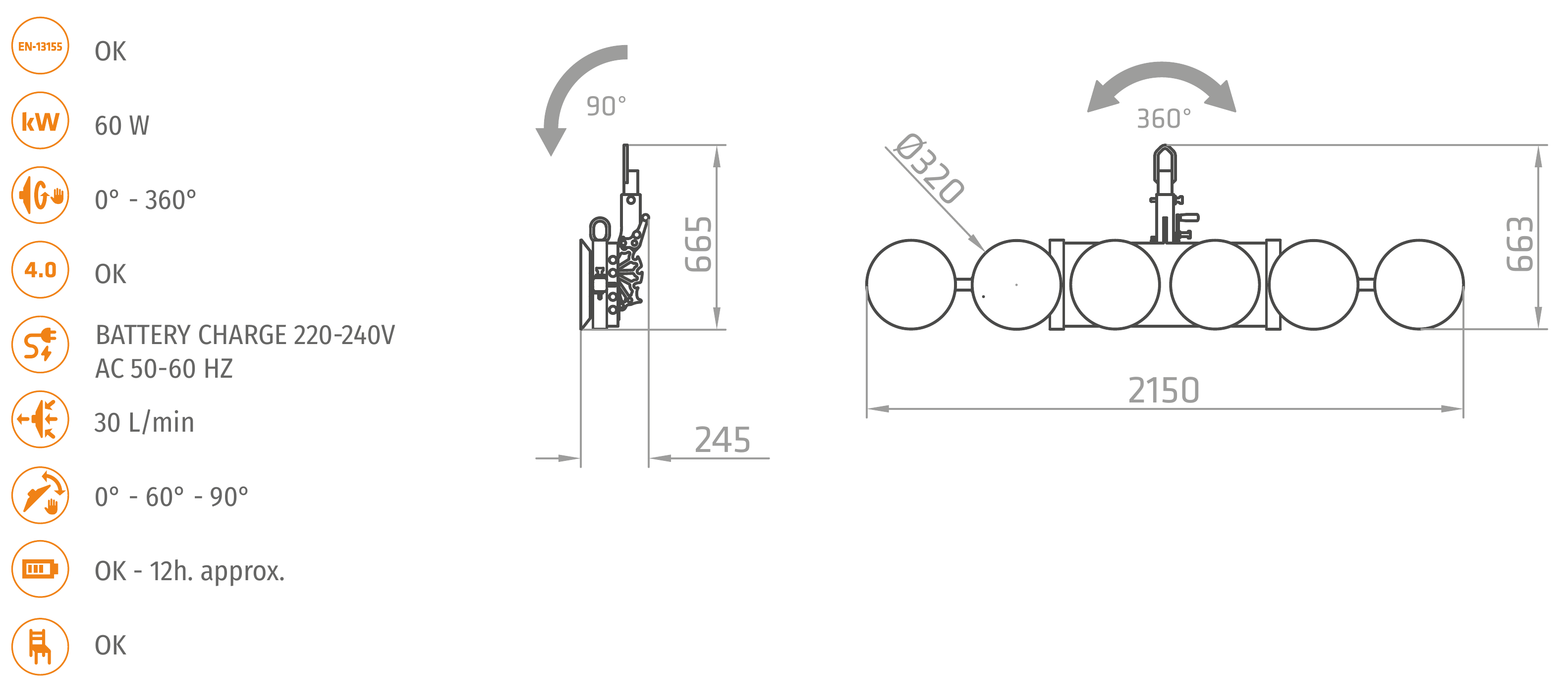 XL2-600G+2 · Vistas y dimensiones